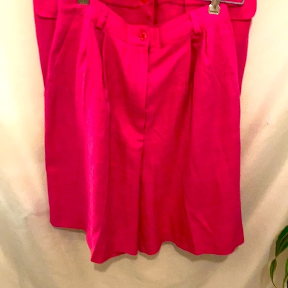 LADIES  2 piece Linen CAPRIS SUIT SET vintage PINK - Picture 5 of 6